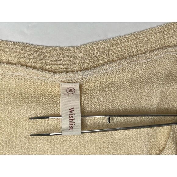 Wishlist Vneck‎ High Low Hem Split Sleeve & Hem Yellow Sweater sz Small - Picture 4 of 11